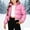 Pink, variant on OGLCCG Girl's Cropped Puffer Jacket Stand Collar Shiny Metallic Zip Up Short Bubble Puffy Coats Winter Trendy Quilted Parkas Jackets 1-10 Years