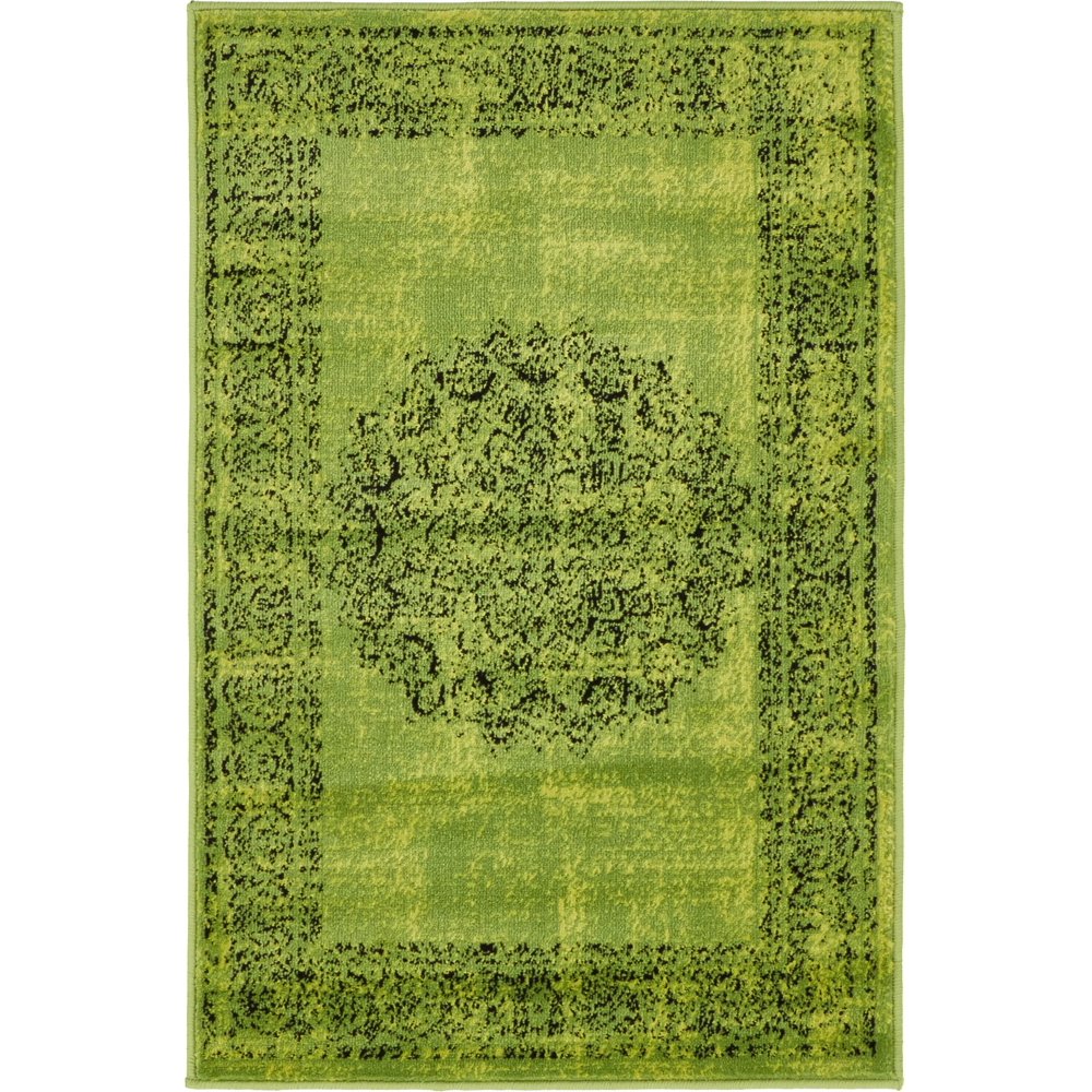 Unique Loom Indoor Rectangular Distressed Contemporary Area Rugs Sage/Green, 2' 0 x 3' 0
