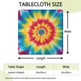thumbnail image 2 of Rainbow Tie Dye Mandala Pattern Square Fitted Tablecloth with Elastic Edge,Square Table Cover,Washable Elastic Table Cover for Home Kitchen Party Decor 34"x34", 2 of 6