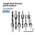 thumbnail image 2 of Juego Broca Avellanador Para Madera Rork MRK-028 Acero 8 Pieza, 2 of 6