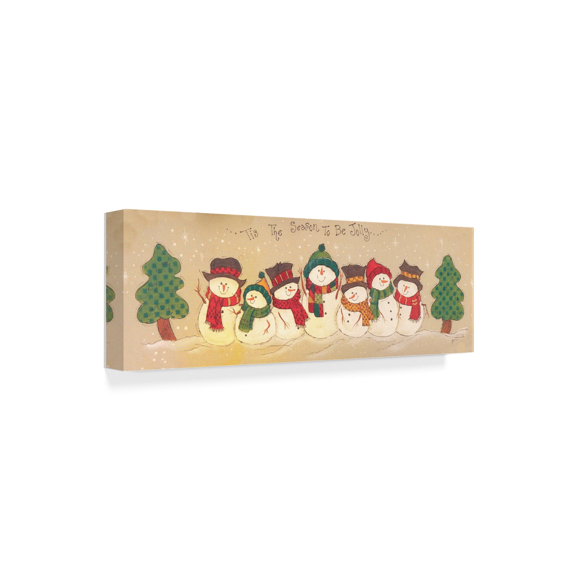 Trademark Fine Art 'Snowmen Party' Canvas Art by Beverly Johnston