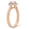 thumbnail image 2 of Dazzlingrock Collection 14K Round Morganite & White Diamond Ladies Halo Style Bridal Engagement Ring, Rose Gold, Size 9.5, 2 of 4