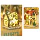 thumbnail image 5 of 8 piezas de pueblo navideño iluminado, casa navideña iluminada, lámpara multicolor con personaje de pueblo navideño, decoración navideña en miniatura para interiores, cabaña de nieve, 5 of 5