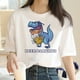 thumbnail image 2 of Camiseta de mujer con estampado de dinosaurio y cerveza, camiseta de manga corta para mujer, ropa de los años 2000, 2 of 5