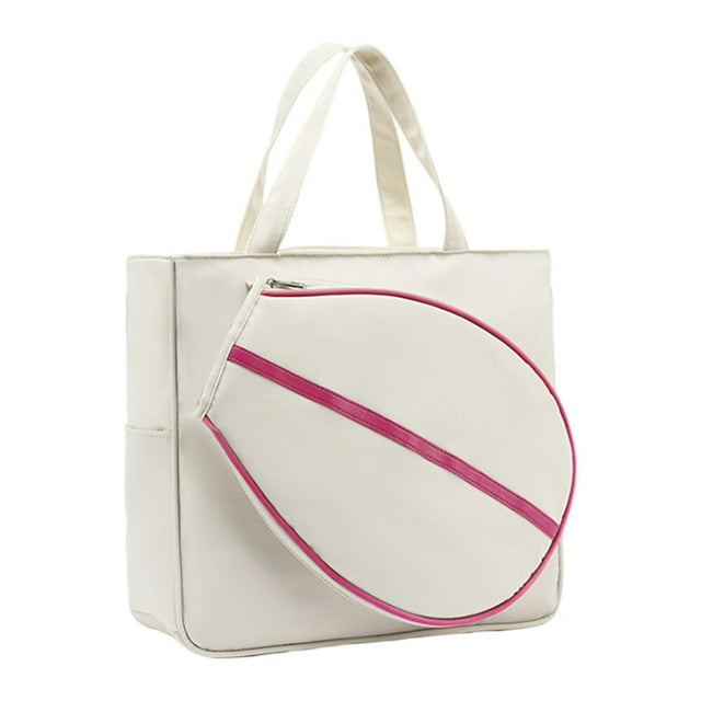 Lipstore Tennis Tote Bag Fitness Large Detachable Racquet Cover Duffle Bag Racket Bag white