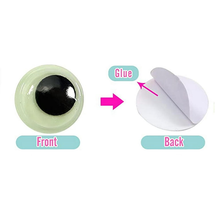 Round Wiggle Eye Sticker 50Pcs Black Eyeball Stickers Toy Craft