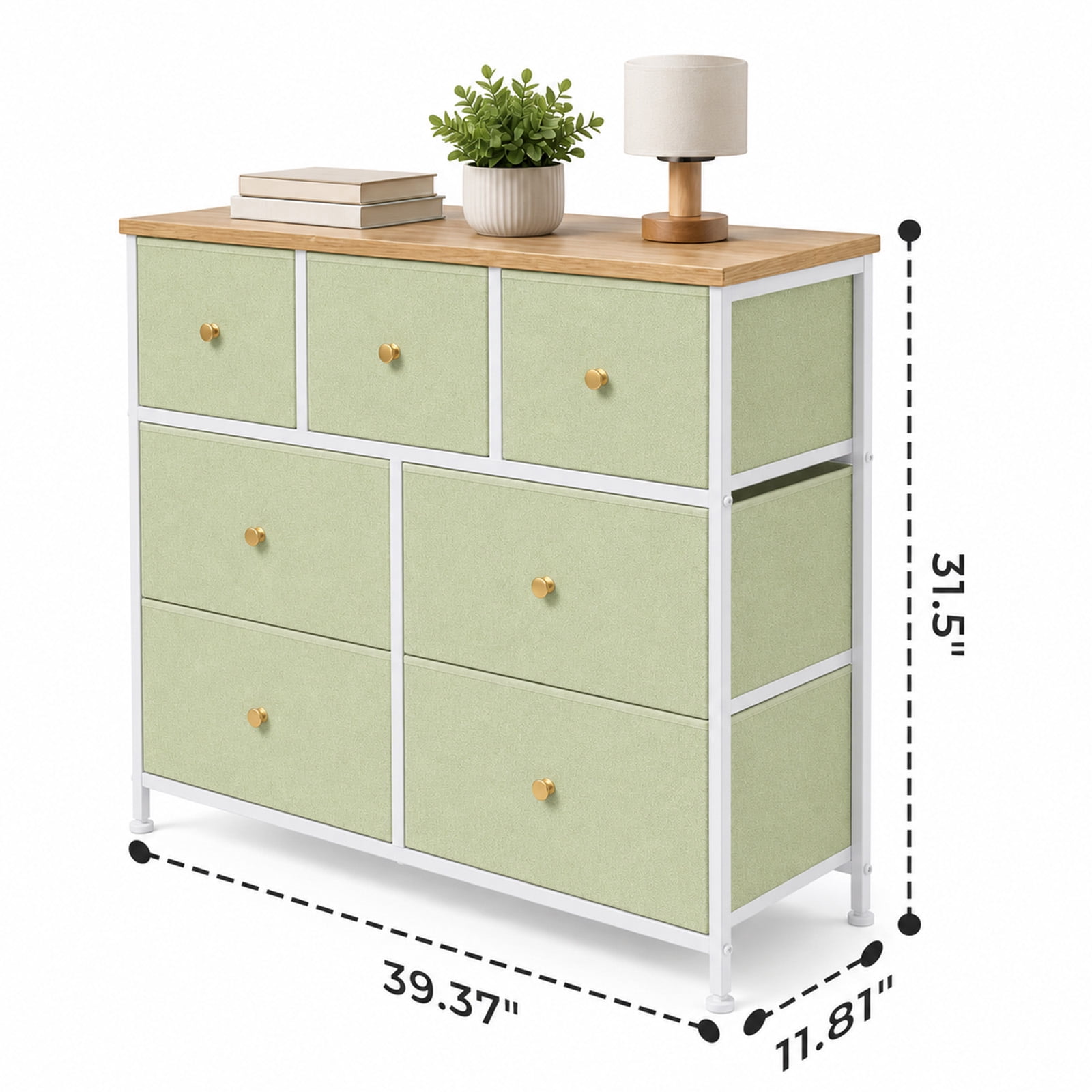 Alvantor 5/7 Drawer Fabric Dresser, Storage Tower for Bedroom and Closet, Chest of Drawers with Sturdy Steel Frame & Wooden Top for Living Room, Entryway