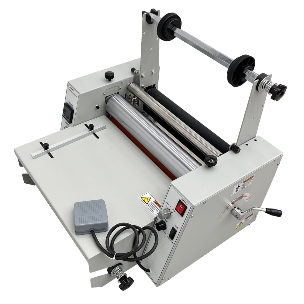 Techtongda 4" Steel Roller Thermal Laminator All Metal Hot Cold Steel Roll Laminating Machine Adjustable Temperature