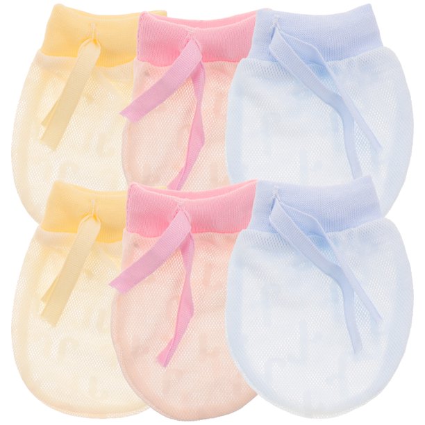 FELTECHELECTR 3 pares de manoplas antiarañazos para recién nacidos, guantes para bebés de 6 a 12 meses, manoplas antiarañazos para bebés