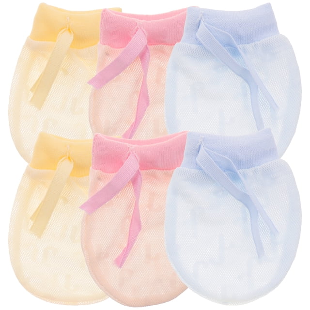 FELTECHELECTR 3 pares de manoplas antiarañazos para recién nacidos, guantes para bebés de 6 a 12 meses, manoplas antiarañazos para bebés