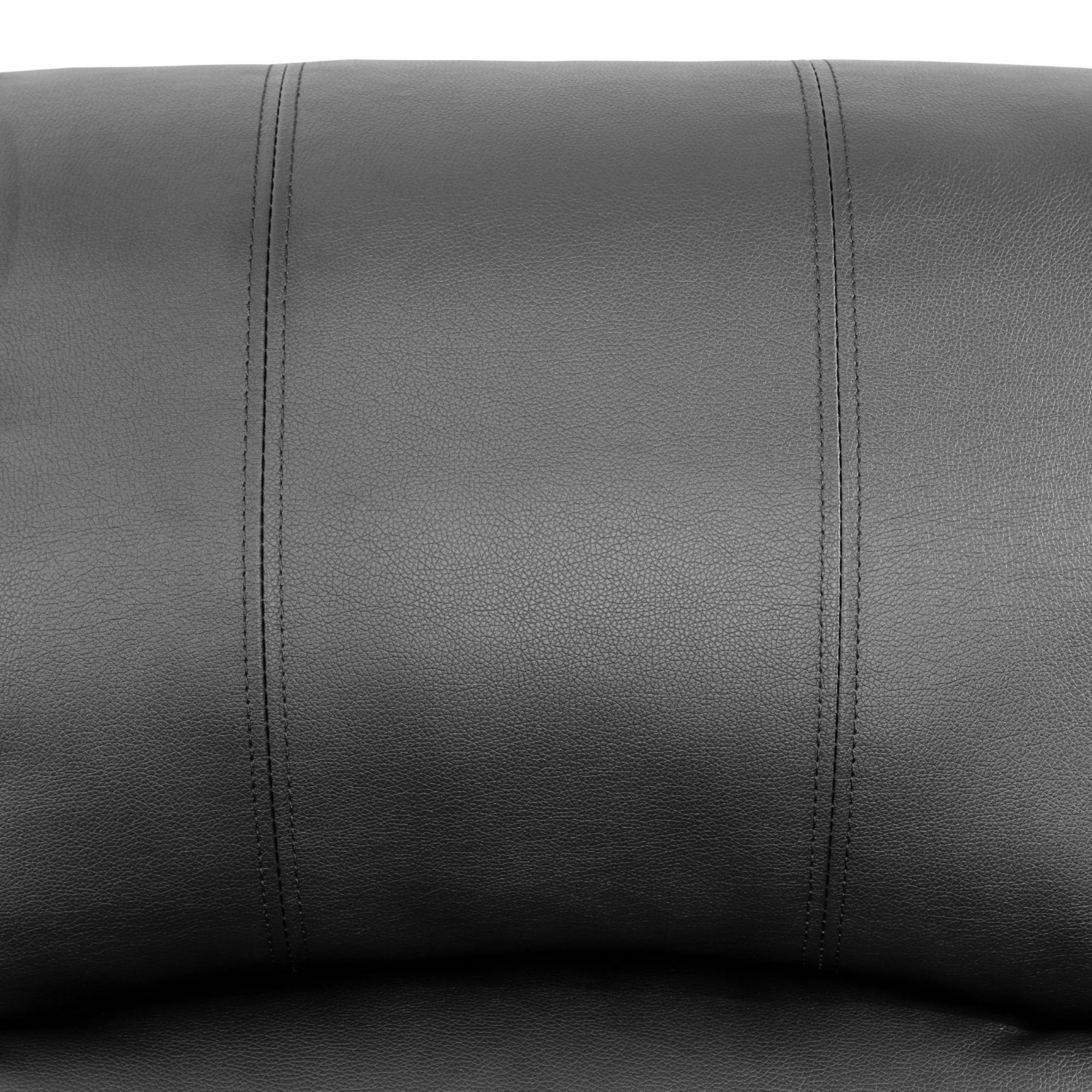 BSHTI Semi PU And PVC Unit Sofa Living Room Sofa, Double Layers Springs Structure, 110-115°Adjusting Backrest, Breathing Leather, Scratch-Resistant, Black