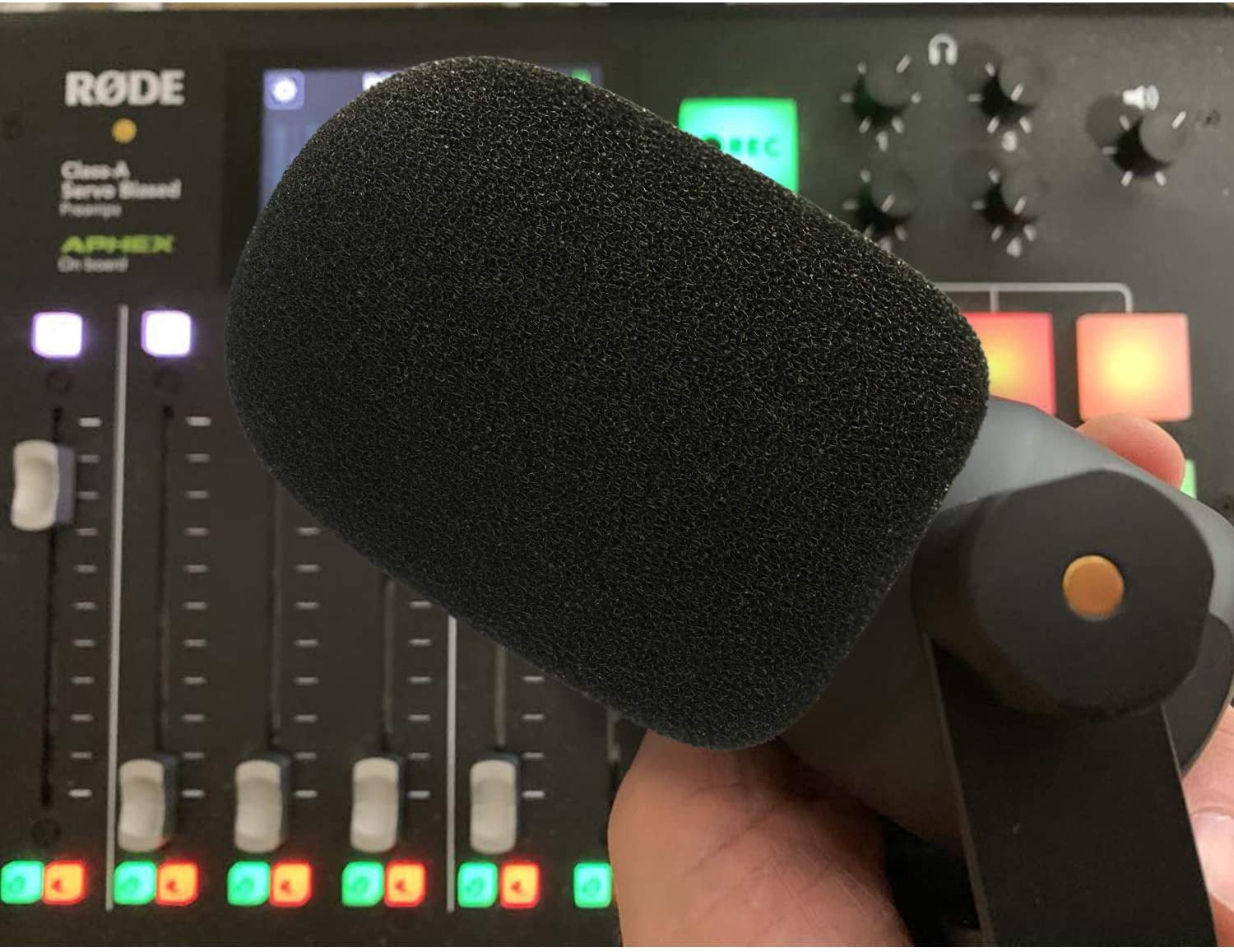 PodMic Pop Filter Foam Cover - Mic Windscreen Wind Cover Customized for Rode PodMic Podcasting Microphone to Blocks Out Plosives（2Pcs）
