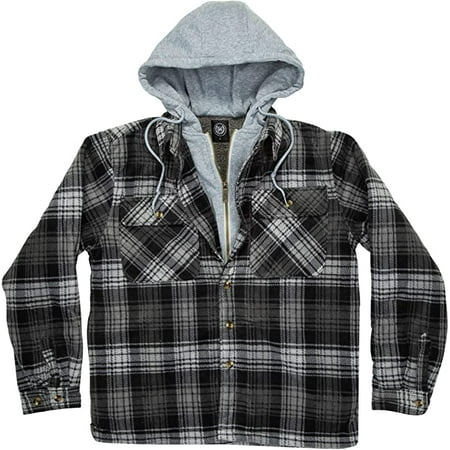 Men’s Cozy Fleece Sherpa Lined Hooded Jacket-1825-Design3-L