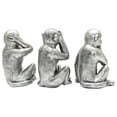 thumbnail image 4 of Adam & Friends Home Decor See No Evil, Hear No Evil, Speak No Evil Sculpture | 3-Piece | Silver, 4 of 6