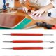 thumbnail image 2 of 3Pcs Red Stainless Steel DIY Edge Stamping Carving Handle Tool for Leather Detail Sculpture, 2 of 3
