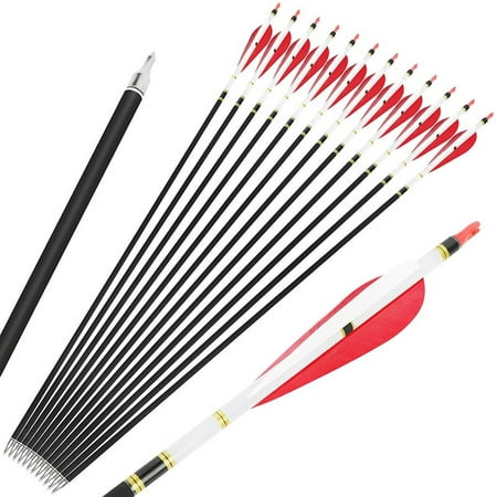 AMEYXGS ARCHERY Professional Carbon Arrows 4 Feather SP500 Compound Recurve Bow Hunting