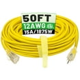 thumbnail image 1 of Cable de extensión POWGRN, 50 pies, 12/3, 15 A, 1875 W, impermeable, resistente, 1 of 7