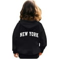 thumbnail image 6 of Hoodies for Boys Unisex Kids Soft Long Sleeve Letter Hooded Full Zip Up Hoodies with Pocket Girls Sweatshirt Black 3 Years-4 Years, 6 of 6