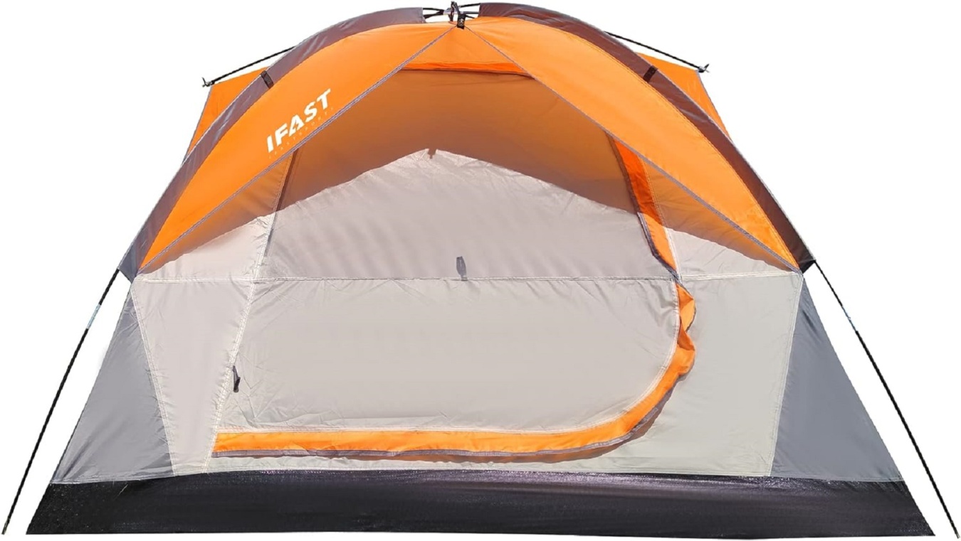 2-6 Person Dome Tent, Outdoor Camping Tents with Double Layers Waterproof Windproof, Large Mesh Windows Portable Easy Set Up Camping Gear with Carry Bag for All Seasons