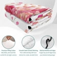 thumbnail image 2 of 3 Pieces Full Quilt Set,Spring Pink Wisteria Flower Soft Bedding Sets with 1 Quilt & 2 Pillow Shams,Watercolor Floral Leaf Summer Bedspread Lightweight Coverlet Comforter, 2 of 3