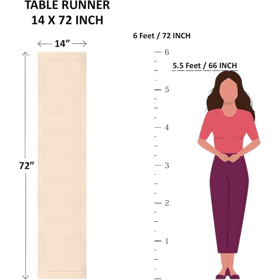 72 Inch Pure Linen Table Runner - Sorrento Stripe Red & Natural for Dining, Dresser