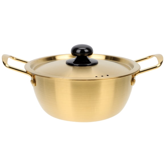 Juego de ollas de cocina de acero inoxidable, olla para Fideos Instantáneos de estilo coreano con doble Mango, 1 Juego