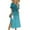 #245 Blue, variant on Felirenzacia Women’s Casual Long Dress, Short Sleeve Round Neck Ankle Length Style with Side Slit, Casual Summer Dress