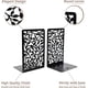 thumbnail image 4 of Sujetalibros de primera calidad para estanterías, sujetalibros de metal para libros pesados de oficina en el hogar, soportes de estantería, decoración del hogar, tapones para libros, estantes para libros, juego de 2 sujetalibros de hojas infinitas negras Ormromra CZJJ-ZH90, 4 of 6