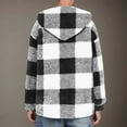 thumbnail image 6 of Aueoeo Winter Jackets For Men Plaid Shirt Flannel Double-Sided Velvet Button Hooded Winter Warm Sweatshirt Black L, 6 of 6