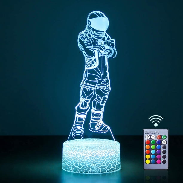 Luz LED 3D con 16 colores cambiantes y control remoto - Diseño Dark Voyager para decoración de dormitorio, regalo de Navidad o cumpleaños para niños