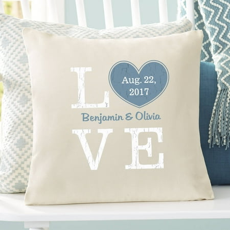Personalized Rustic Love Heart Throw Pillow - Walmart.com