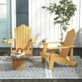thumbnail image 3 of Gymax HIPS Outdoor Weather Resistant Slatted Chair Adirondack Chair w/ Cup Holder Indonesia Teak, 3 of 8