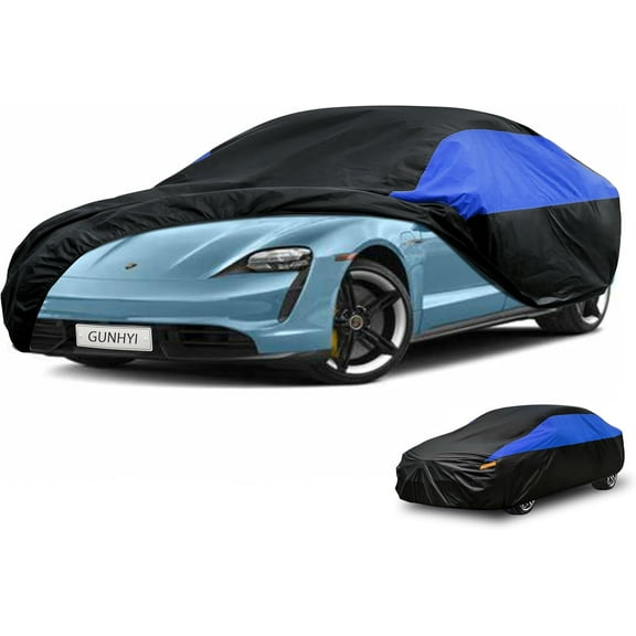 Kayme Lightweight Full Exterior Cover for Automobiles Outdoor Sun UV Rain Dust Snow Wind Protection,Custom Fit 14 Porsche Taycan Waterproof All Weather Car Cover