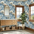 thumbnail image 4 of Retro Peel and Stick Wallpaper Dandelion Heads Blue Soft Watercolor Style Wall Mural 23.6in x 9.8ft Self Adhesive Removable Wall Paper Renter Friendly Wallpaper for Nursery Bedroom Cabinets, 4 of 8