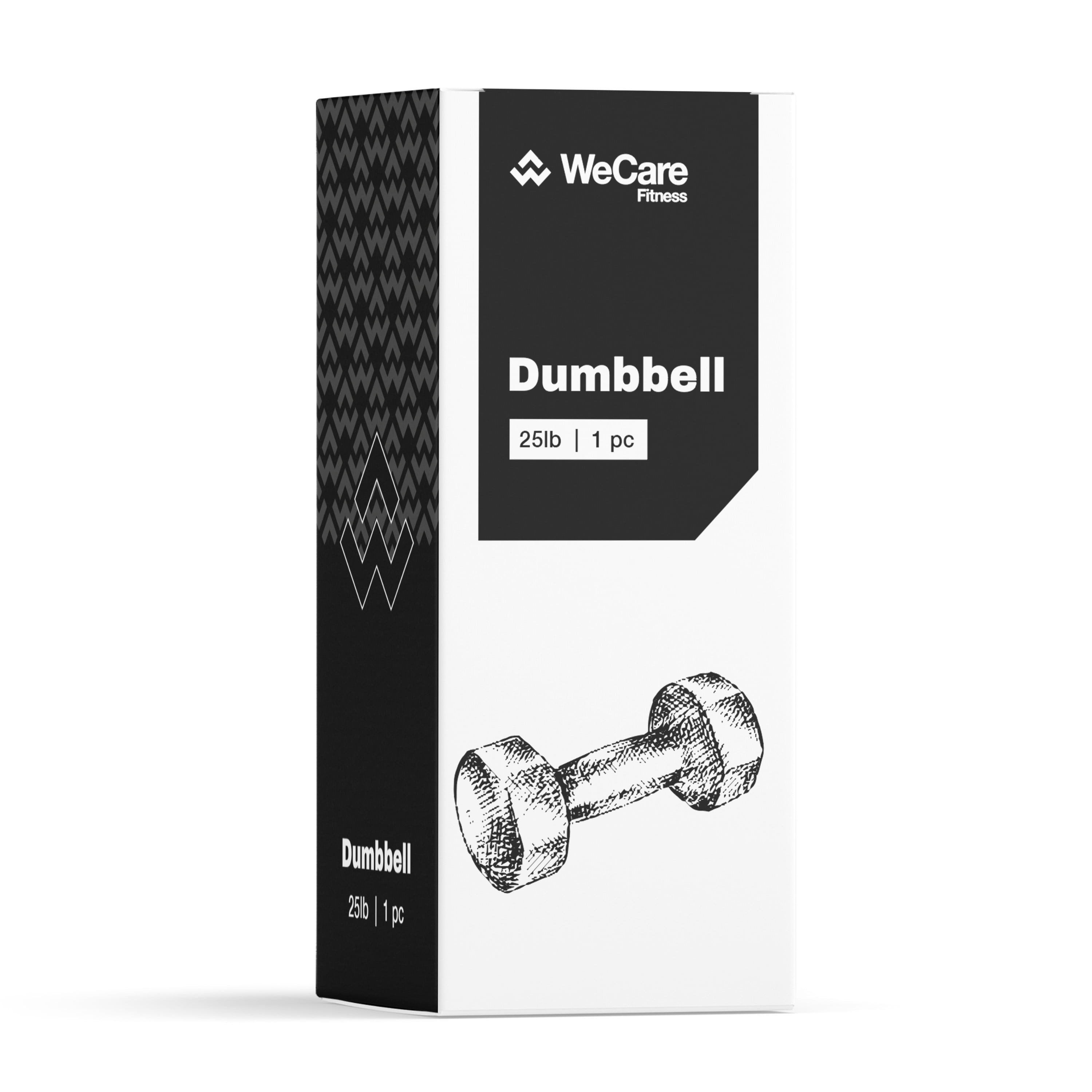 WeCare Fitness, 25lb Neoprene Dumbbell, Pair - Black