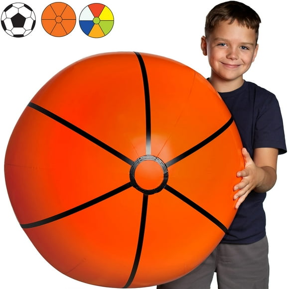 Grand Ballon de Plage pour Enfants : Ballon de Plage Géant pour Enfants Facile à Faire Gonfler Ballon de Basket-Ball Géant Gonflable Jouets de Piscine Amusants, Jouets de Sable, Jouets de Plage pour Garçons & Filles Jeux d'Été Plage & Jeux Extérieurs
