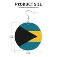 thumbnail image 3 of Round Leather Earrings For Women Flag Of The Bahamas Drop Earrings Lightweight Dangle Earrings, 3 of 6