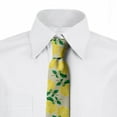 thumbnail image 2 of Floral Necktie, Yellow Cloves with Branches, Dress Tie, 3.7", Mustard Green and Tan, by Ambesonne, 2 of 3