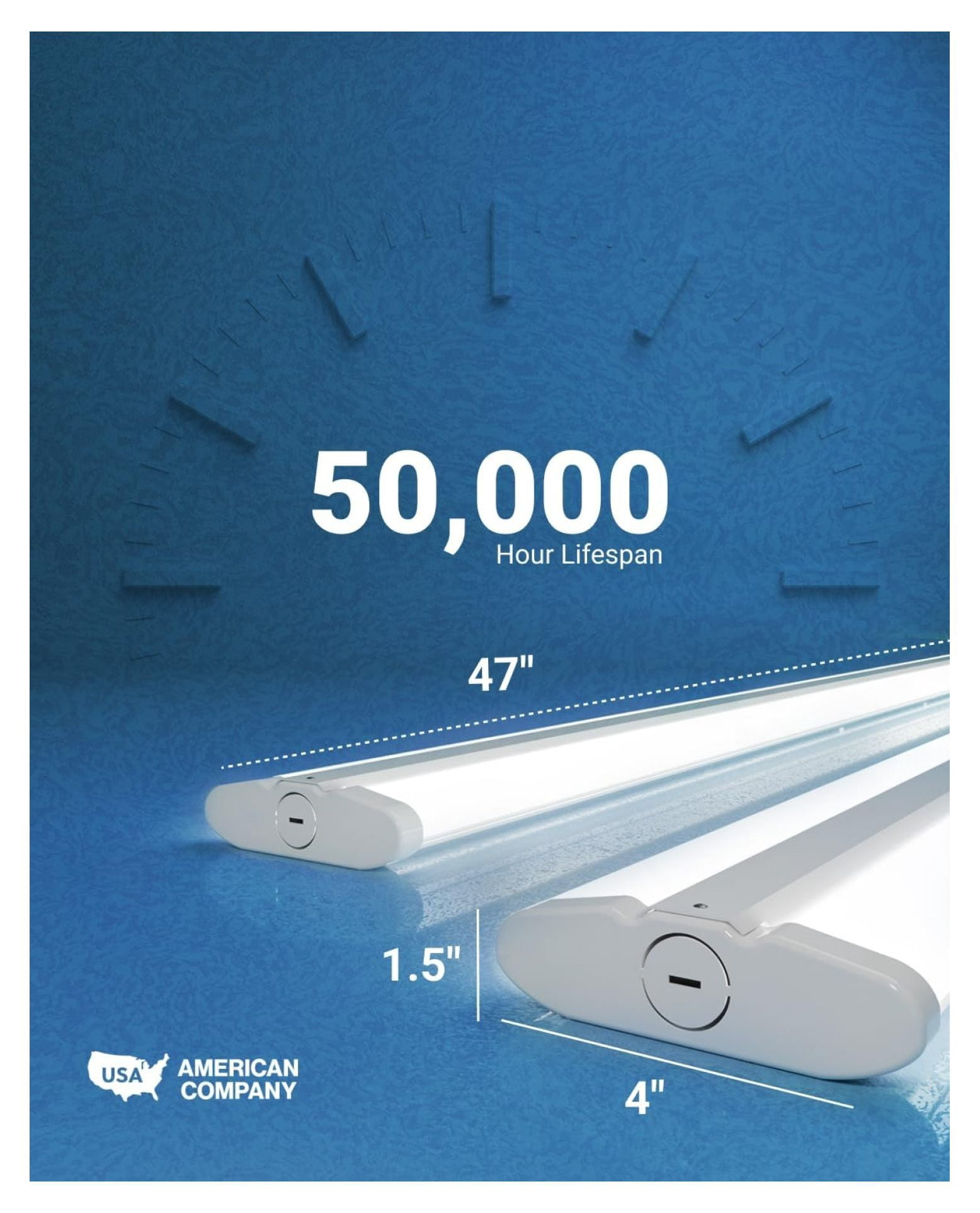 LED Shop Light 4ft Hardwired Surface Mount 8200LM Selectable 50W-70W Garage Workshop 2-Pack
