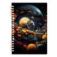 thumbnail image 2 of Elephant Flowers and Moon Butterflies Ring Binder Notebook Journey Note Diary College Ruled Spiral Notebook Study Loose Leaf Paper A5 60 Pages, 2 of 8