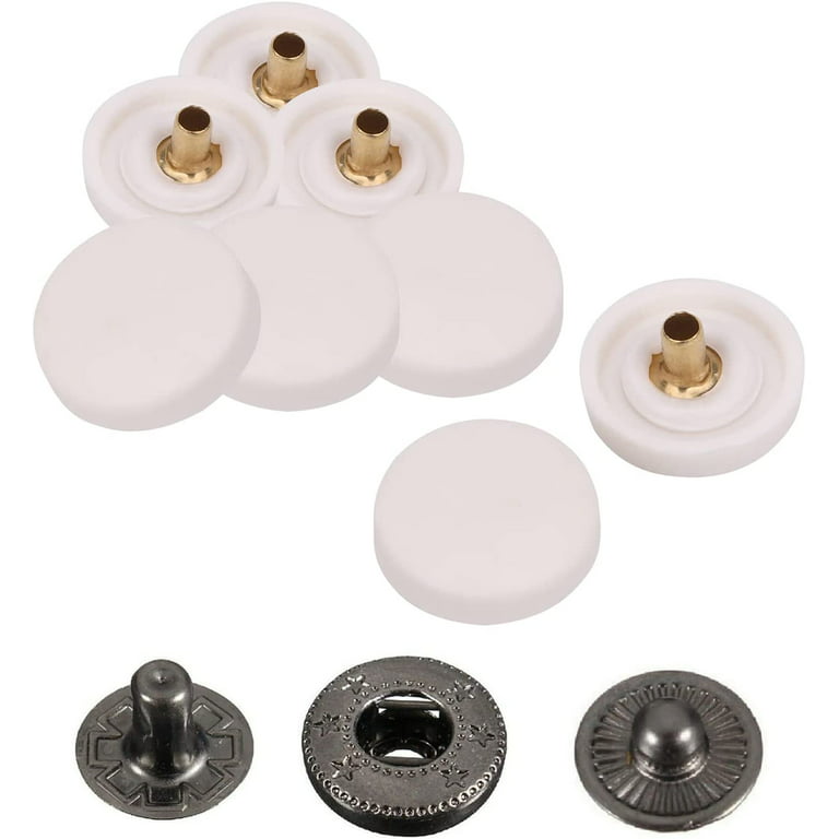 Modern Snap Fastener Button For Clothing Macro Close Up Stock