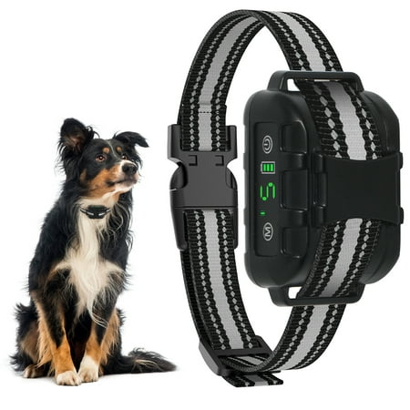 Anti Barking Device Rechargeable, Vinsic Automatic Bark Collar - Shock and No Shock Barking Stopper - Bark Control Training Collar for Small/Medium/Large Dogs, Humane Dog Collar