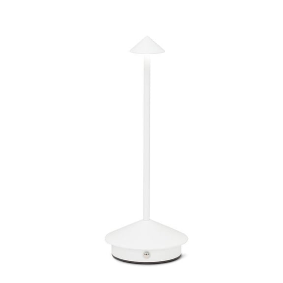 Abbott Slim Arrow LED Table Lamp, Rechargeable Cordless Light, Sleek Portable Lighting for Desk or Nightstand, 11.5", Matte White