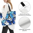 thumbnail image 3 of Fotbe Blue and White Butterflies Bolsa Tote Estética de Lona con Estampado para Mujer - Bolsa Reutilizable de Hombro Casual para Vacaciones, Compras, Trabajo y Gimnasio, 3 of 8