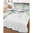 thumbnail image 2 of Quilts Twin XL Size, Sage Green Eucalyptus Leaves Soft Comforter Bedding Set for Bed, Spring Rustic Botanical Lightweight Quilted Bedspread with Pillow Cover(2 Pieces) for All Season, 68x98 Inch, 2 of 6
