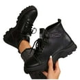 thumbnail image 5 of Tawop Womans Boots Thick Sole Lace Up Winter Waterproof Fall Black Boots Snow Boots, 5 of 5