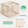thumbnail image 4 of Buballino Natural Wood Baby Playpen - 27.5" Flexible 4-Piece Assembly Set, 4 of 8