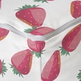 thumbnail image 4 of Strawberry Rectangle Pouf, Continuous Cartoonish Ripe Summer Season Fruits, Under Desk Foot Stool for Living Room Office Ottoman with Cover, 25", Pink Pale Pink, by Ambesonne, 4 of 4