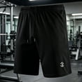 thumbnail image 2 of cllios Men's Athletic Shorts 5 Inch Inseam Breathable Quick Dry Fitness Shorts Solid Color Lightweight Cooling Running Short with Zipper Pockets Black XL, 2 of 6