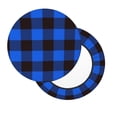 thumbnail image 2 of Balery Buffalo Plaid Blue Black Velvet Round Bar Chair Cushion Cover Adjustable, Protects From Scratches And Stains, Soft & Washable Ideal For Wooden And Metal Stools - 12 Inch, 2 of 7